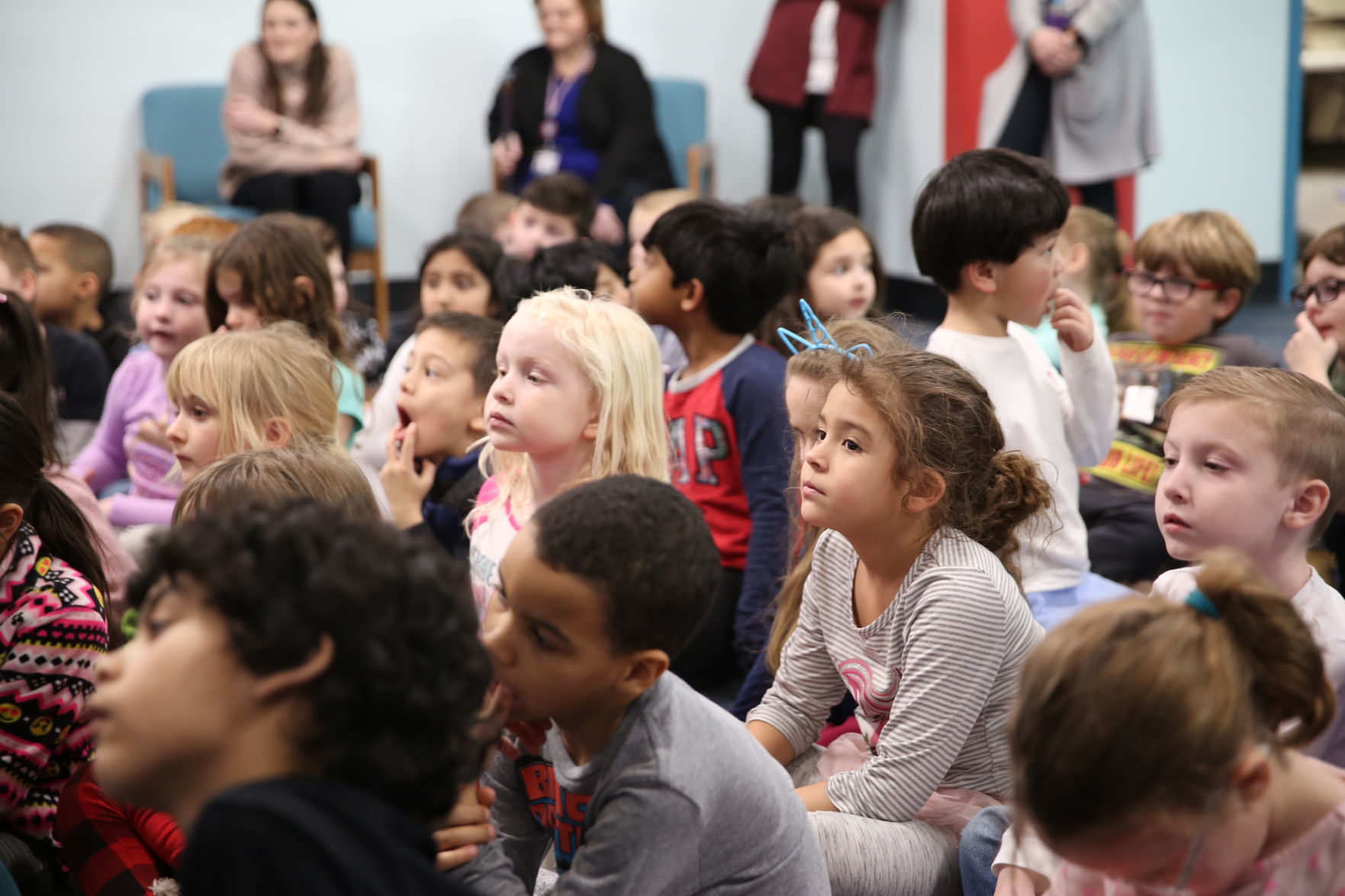 The Cat in the Hat visits Brigantine Community School as part of its Read Across America celebration Thursday, Feb. 27, 2020.